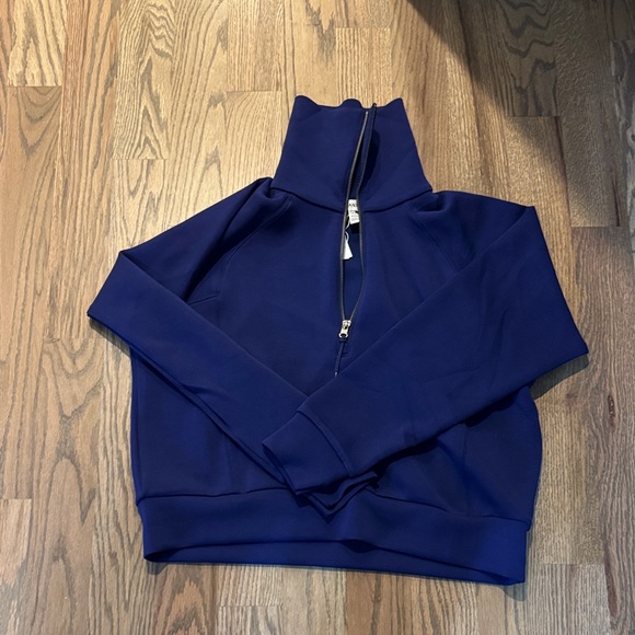 SPANX Tops - SPANX Deep Blue Zip-Up Jacket